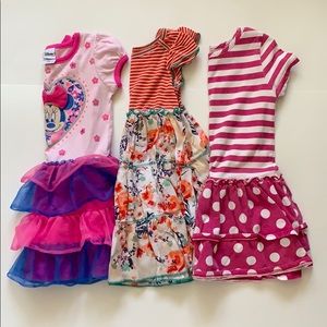 Set of 3 dresses 3T/4T Minnie, Polka Dot, Floral